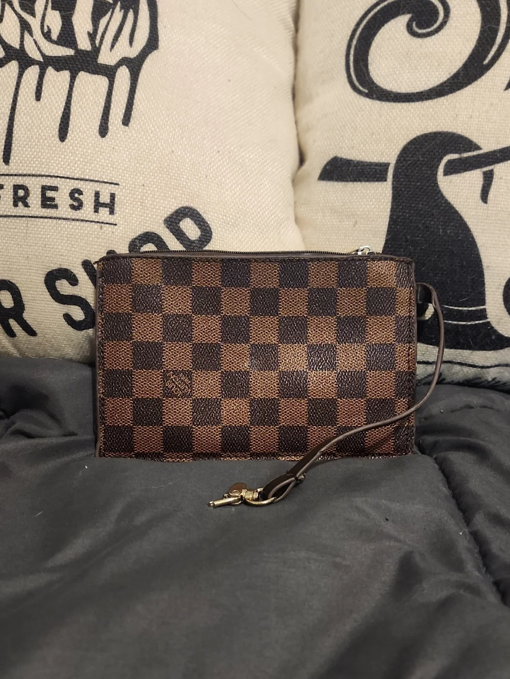 Louis Vuitton Damier Checkered Coated Leather Pouch
